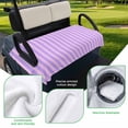 thumbnail image 5 of Golf Cart Seat Covers for 2 Seater,Purple Pink Microfiber Cart Seat Towel Blanket,Geometric Vertical Striped Solid Rainbow Absorbent Breathable Non Slip Bench Seats Protector for Golf Course 51"x31", 5 of 9