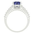 thumbnail image 4 of 2.21ct round cut blue tanzanite 18k white gold Bridal Wedding Engagement Promise Anniversary Ring for Women size 6, 4 of 7