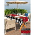 thumbnail image 4 of Outdoor Tablecloth with Umbrella Hole and Zipper, Valentine's Day Rectangle Table Cloth 60x102 Inch Waterproof Tablecloth, Red Roses Floral Leaves Buffalo Plaid Picnic Table Cover for Patio Camping, 4 of 7