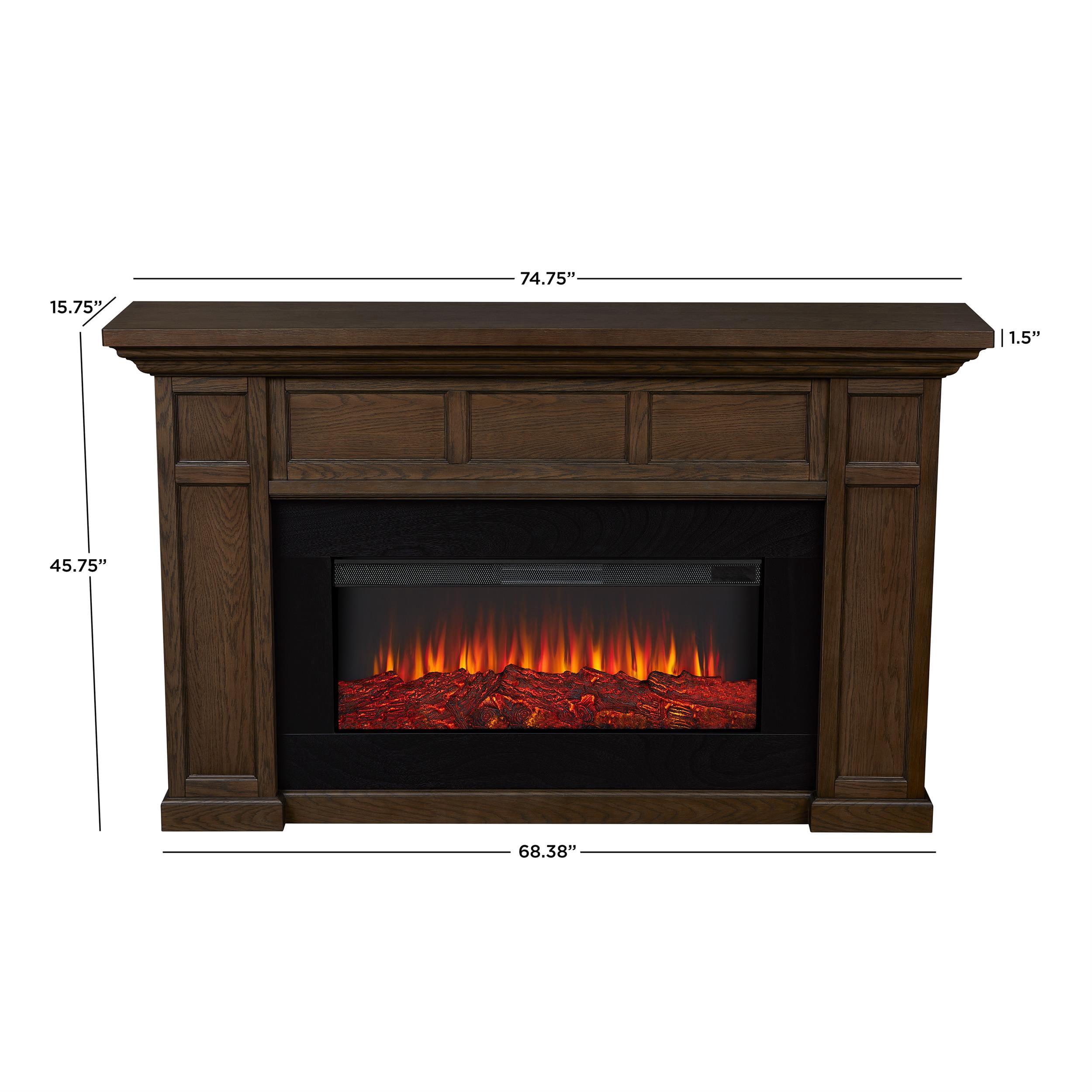 Real Flame Alcott 75" Landscape Electric Fireplace in Aged Barrel