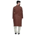 thumbnail image 3 of Atasi Printed Casual Asymmetric Kurta Pyjama For Men Designer Long Kurta Set, 3 of 4