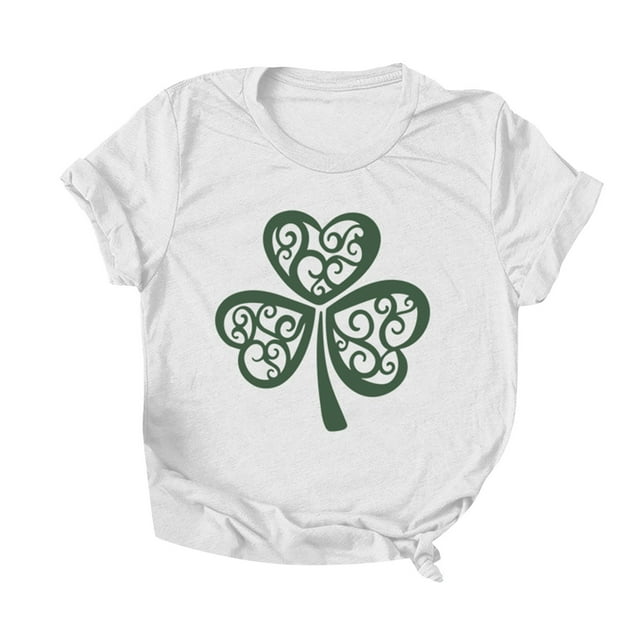 Hauts à Manches Courtes pour Femmes Mode Femmes T-shirt à Manches Courtes Imprimé de la Saint-Patrick Hauts Graphiques Fantaisie