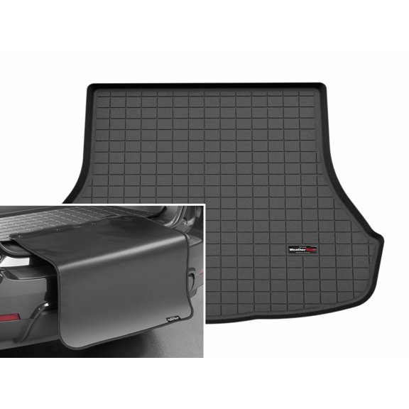 WeatherTech Cargo Trunk Liner with Bumper Protector compatible with 2014-2018 Kia Forte - Trunk With Bumper Protector, Black