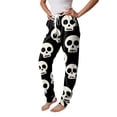 thumbnail image 4 of Hearthz Funny Spooky Graphic Women's Pajama Pants Elastic Drawstring Jogger Pants Casual Soft Halloween Cuffed Ankle Trousers Pants for Women, 4 of 5