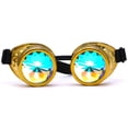 thumbnail image 1 of LELINTA Fation Rainbow Steampunk Goggles Rivet Laser Kaleidoscope Glasses Role Playing Round Glass Crystal Lens Silver Black Pink, 1 of 3