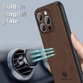 thumbnail image 3 of TECH CIRCLE for iPhone 16 Pro TPU+PC & PU Leather Case , Anti-Vibration & Anti-Slip Ultralight Luxury Case, Compatible with Magsafe for Men & Women,Brown, 3 of 13
