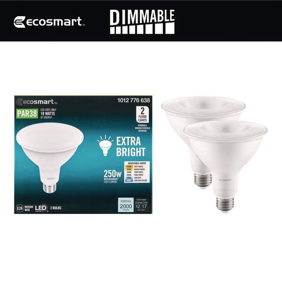 250-Watt Equivalent PAR38 Dimmable LED Spot Light Bulb with Selectable Color Temperature (2-Pack)