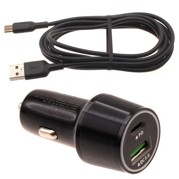 Quick Car Charger For Verve Connect, ZMax 11 - 36W 2-Port USB Cable Type-C PD Power Adapter DC Socket Plug-in USB-C Cord Compact for Consumer Cellular Verve Connect, ZMax 11