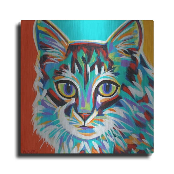Luxe Metal Art 'Dramatic Cats II' by Carolee Vitaletti Metal Wall Art, 24"x24"