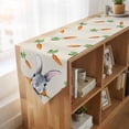 thumbnail image 4 of Grey Bunny Easter Table Runner Linen Burlap Table Runner 108 Inches Long Rabbits Spring Botanical Carrots Dresser Scarves for Kitchen Island Coffee Dining Party Wedding Banquet Holiday Decor 13"x108", 4 of 8