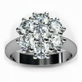 thumbnail image 3 of HeartsAndYou 1ct Round Cut Moissanite Flower Cluster Engagement Ring for Women 18k White Gold Over Silver, 3 of 7