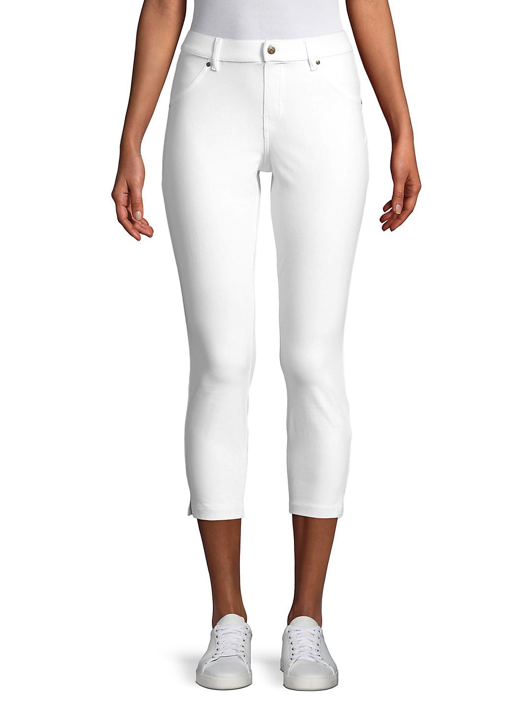 Ankle Slit Essential Denim Capri Pants