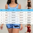 thumbnail image 3 of BLTIBY Tank Top Bodysuit for Women U Neck Printed Shorts Jumpsuit Tummy Control Seamless Shapewear Comfy Fashion Bodysuits Red S, 3 of 4