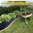 thumbnail image 2 of VEVOR 3FTx50FT Premium Weed Barrier Fabric Heavy Duty 5OZ, Woven Weed Control Fabric, High Permeability Good for Flower Bed, Geotextile Fabric for Underlayment, Polyethylene Ground Cover, 2 of 9