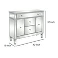 thumbnail image 5 of Benzara BM205521 Wooden Accent Cabinet with 3 Drawers & Mirror Accents, Silver, 5 of 5
