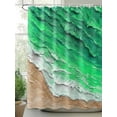 thumbnail image 2 of Fsddascl Green Coastal Beach Shower Curtain Set - Small 36" x 72" Washable Bathtub Curtain with 12 Hooks, Summer Nautical Oil Painting Waterproof Fabric Stall Shower Curtains for Bathroom/Bathtub, 2 of 6