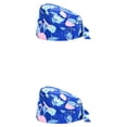 thumbnail image 4 of Minnieouse Gorros de calabaza para enfermera, servicio de larga duración, Color puro, estampado de botones, banda para el sudor multifuncional, L15 2Conjunto, 4 of 6