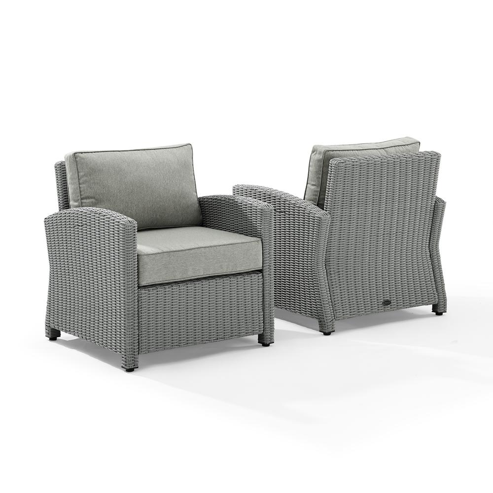 Crosley Furniture Bradenton Wicker / Rattan Patio Arm Chair in Gray (Set of 2) - image 2 of 6