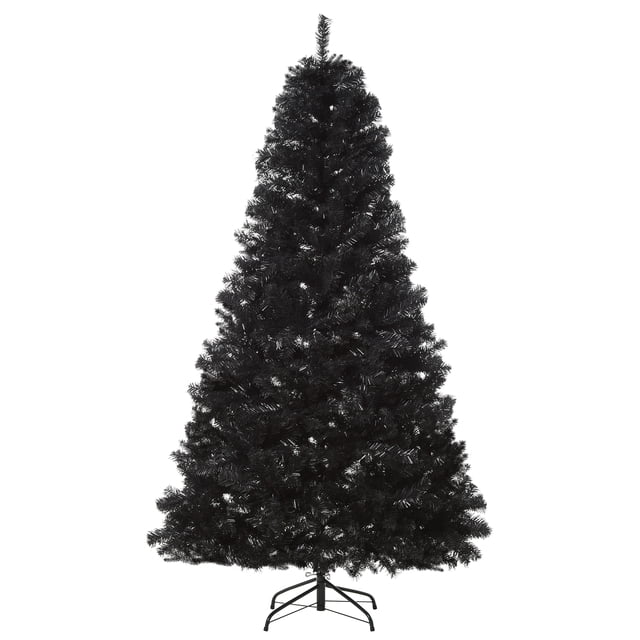 HOMCOM 7ft Artificial Christmas Tree Home Decoration Automatic Open, Black