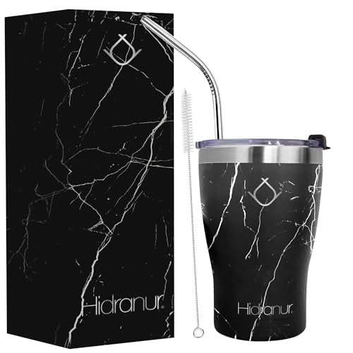 Termo Hidranur de Acero Inoxidable 12 oz (354.88 ml), Negro Mármol