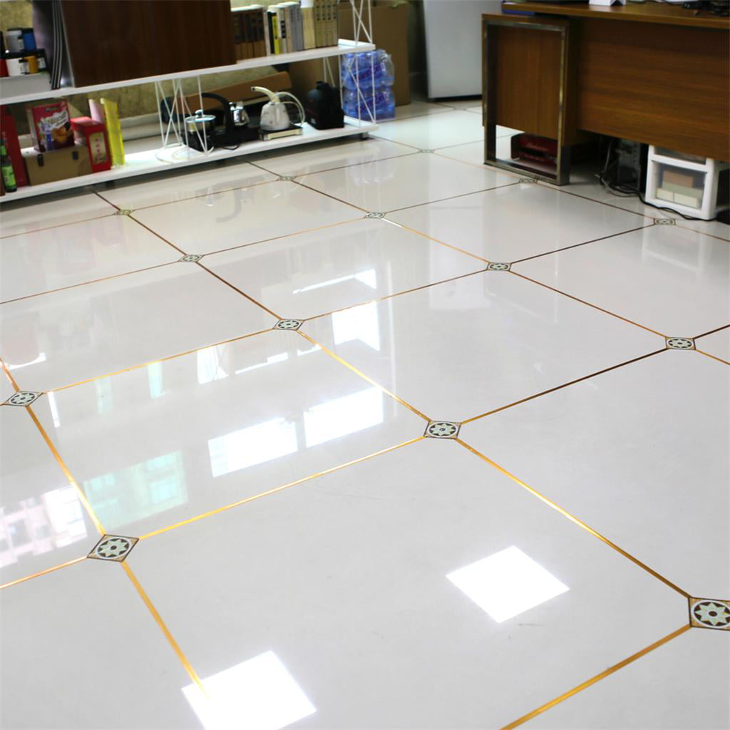 2Pcs DIY PVC Gold Foil Ground Tile Floor Crevice Line Sticker Self Adhesive 