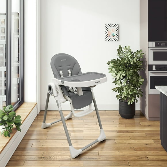 Tronassimo Chaise Haute Pliable pour Bébé - Tronassimo H2 pour Enfants - Gris Foncé