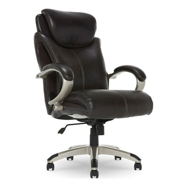 Scranton & Co Traditional Leather Executive Office Chair in Brown