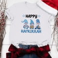 thumbnail image 6 of Penkiiy Happy Hanukkah Shirt Women Chrismukkah Shirt Cat Candle Shirt Love and Light T-Shirt Festival Short Sleeve Tops White, 6 of 8