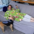 thumbnail image 3 of Green Soccer Comic Pattern Wearable Oversized Blanket,Wearable Blanket Hoodie for Adults,Cozy Hooded Blankets with Super Pockets,Super Warm Fuzzy Pullover for Women & Men, 3 of 6