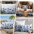 thumbnail image 5 of Blue Poppy Outdoor Waterproof Pillow Covers, Botanical Flowers Spring Garden Decorative Square Throw Pillowcase Sofa Cushion Sham for Patio/Couch/Chair, 20"x20" 2 Pack, 5 of 8