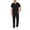 Black, variant on Men's Long Sleeve Pocket Work Uniform Set, Button Front Jacket and Pants, Professional Utility Outfit for Service Workers, Caregivers and Industrial Work