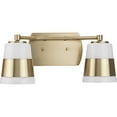 thumbnail image 5 of Haven Collection Two-Light Vintage Brass Opal Glass Luxe Industrial Bath Light, 5 of 12