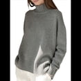thumbnail image 1 of Suéter de Mujer, Jersey de Punto Grueso de Larga con Dobladillo Alto y Bajo, Jersey Básico de Moda para Otoño e Invierno. Gris Talla Única, 1 of 8