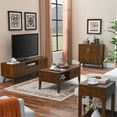 thumbnail image 2 of Mid century modern fluted coffee table with storage sliding door for living room adds vintage charm and functionality, 2 of 5