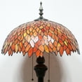 thumbnail image 5 of Red Wisteria Tiffany Floor Lamp Antique Bright Standing Reading Light 64" Tall Stained Glass Shade Boho Industrial Bronze Pole Vintage Base Kids Bedroom Living Room Corner Farmhouse Office WERFACTORY, 5 of 8