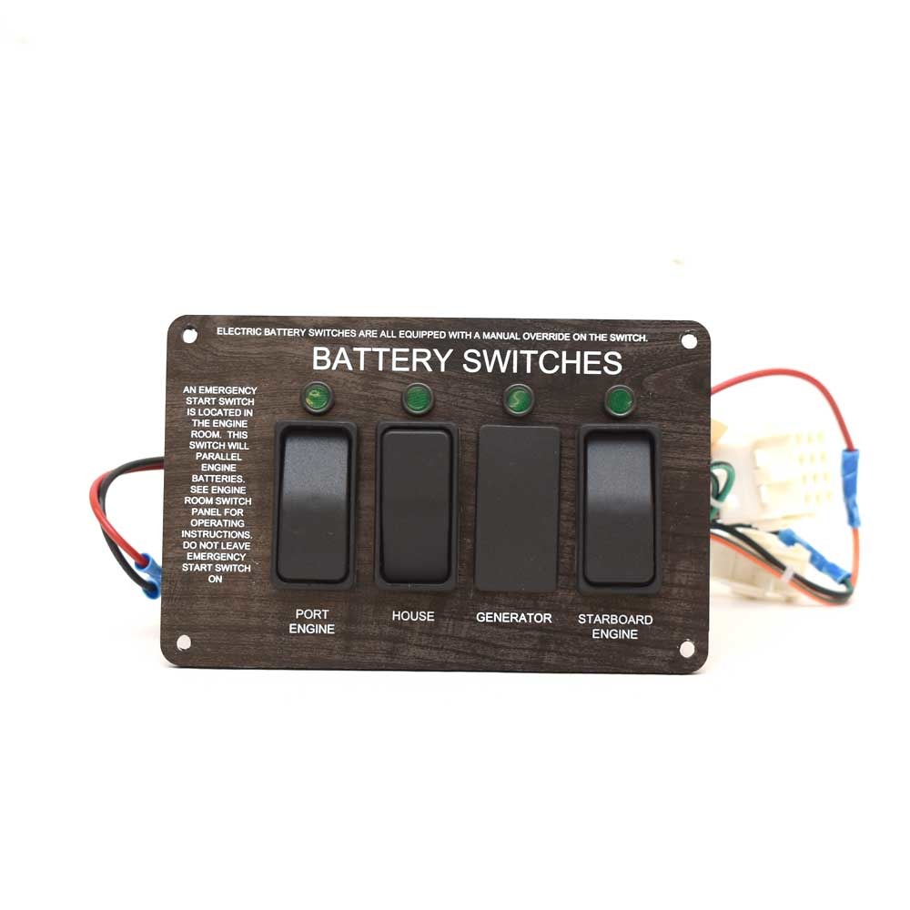 Rinker Boat Battery Switch Panel 63026 Woodgrain 6 1/4 x 4 Inch