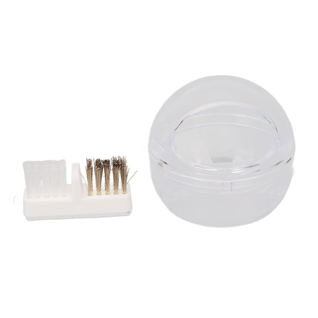 Caja de cepillos para limpieza de uñas, profesional, portátil, para manicura y pulido de uñas, para salón de belleza, transparente