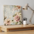 thumbnail image 4 of Ships Next Day Canvas Wall Art 8"x8",Farmhouse Pink Floral Wood Framed Canvas Print Painting,Spring Vintage Botanical Flowers Ready to Hang Small Picture Wall Decor for Home Bathroom Nursery Kitchen, 4 of 9
