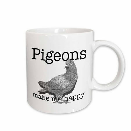 

3dRose Pigeons make me happy Ceramic Mug 15-ounce