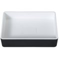 thumbnail image 2 of Ancona Holbrook Pure Stone Rectangular Bathroom Vessel Sink in Black and White, 2 of 5