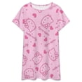 thumbnail image 3 of Hello Kitty Nightgowns for Women Short Sleeve Night Gown Soft Sleep Shirts Women's Sleepwear Print Sleep Dress, 3 of 7