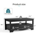 thumbnail image 5 of LINSY HOME Coffee Table with Storage Drawers, Wooden Farmhouse TV Stand Center Table for Living Room, Black, 5 of 11