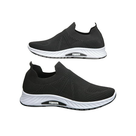 

Colisha Mens Walking Shoes Knit Upper Running Shoe Mesh Sock Sneakers Outdoor Lightweight Flats Slip On Trainers Black 6