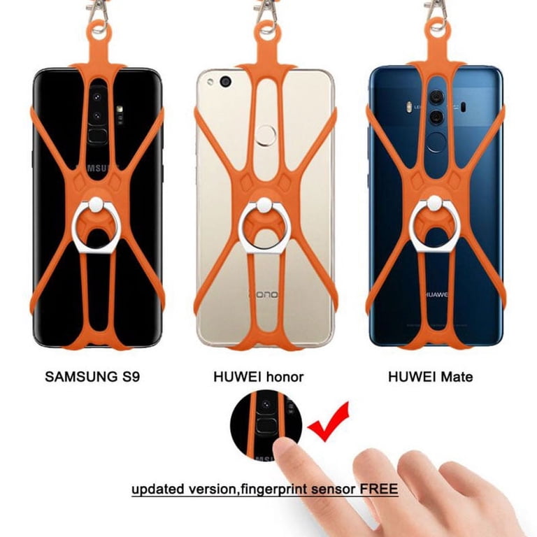 2 In 1 Silicone Cell Phone Lanyard Case Holder, Detachable Strap