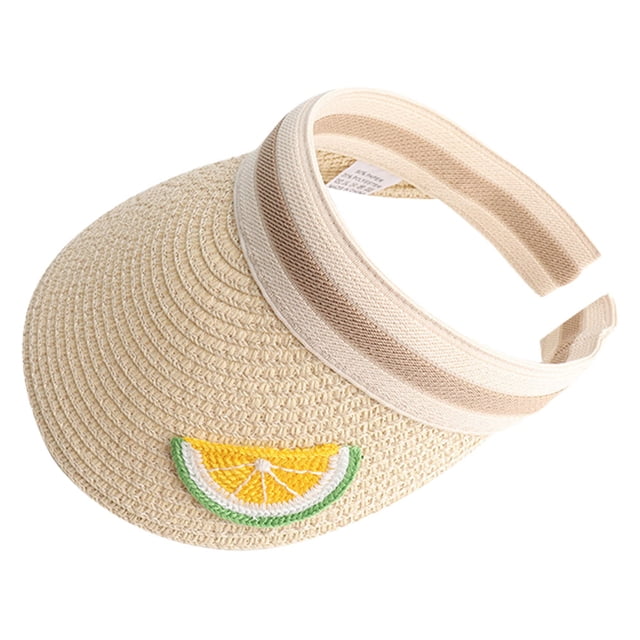 Sombrero de paja con protección solar de 56-58 cm de circunferencia para mujer, bonito sombrero de copa vacío con forma de fruta para verano, sombrero para el sol, estilo adulto