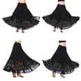 thumbnail image 2 of Falda de baile flamenco con lentejuelas full swing falda de malla vals traje negro Sunnimix vestido de la falda de la danza de salón, 2 of 8
