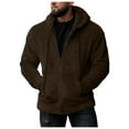 thumbnail image 4 of Chandail à Capuchon pour Hommes à Enfiler, Chandail en Molleton à Fermeture à Glissière, Manteau à Capuche d'Hiver Chaud, Manteau d'Extérieur avec Poches, 4 of 6