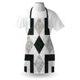 thumbnail image 3 of Marble Apron Nostalgic Marble Stone Mosaic Regular Design with Alluring Elements Artwork Print, Unisex Kitchen Bib Apron with Adjustable Neck for Cooking Baking Gardening, Black Beige, by Ambesonne, 3 of 3