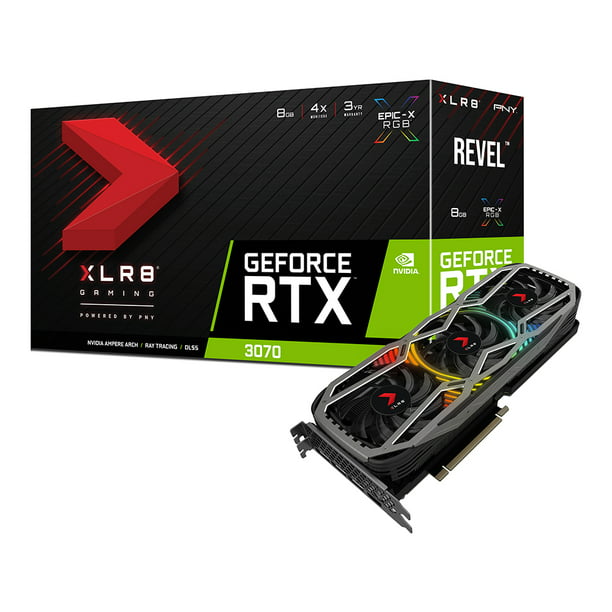 PNY GeForce RTX 3070 8GB XLR8 Gaming REVEL EPIC-X RGB Triple Fan Graphics Card LHR -