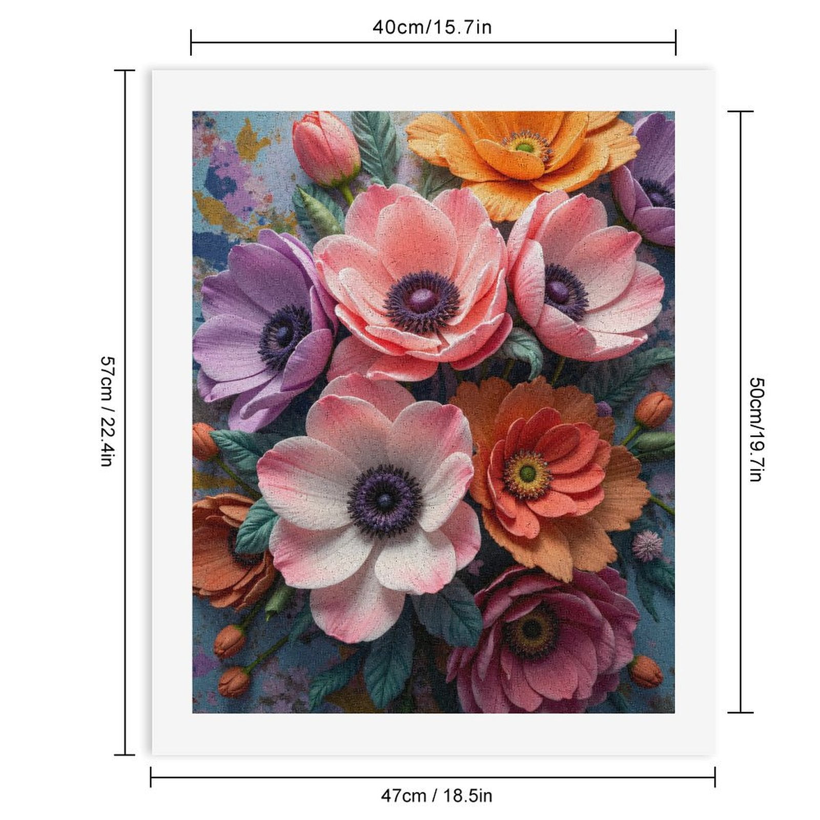 Paint By Numbers Kit for Adults Beginner - Colorful Floral Arrangement Art DIY Canvas Painting Kits for Adults, Frameless Paint By Number for Adults for Home Wall Decor 16x20 Inch